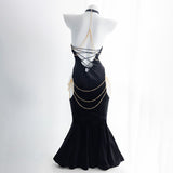 Sexy Halter Hollow Out Backless Chain Fishtail Lingerie Dress⁠
