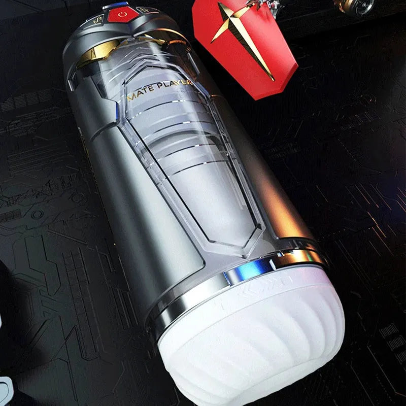 Bluetooth Connected 10 Telescopic Vibrating Intelligent Heating APP Male Masturbator