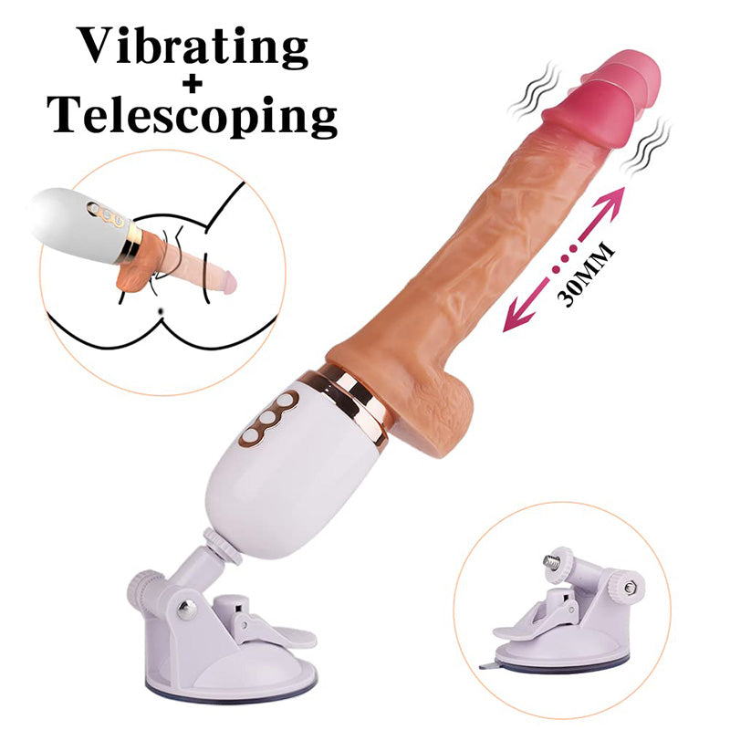 10 Telescopic Modes Realistic G-Spot Vibrator Dildo