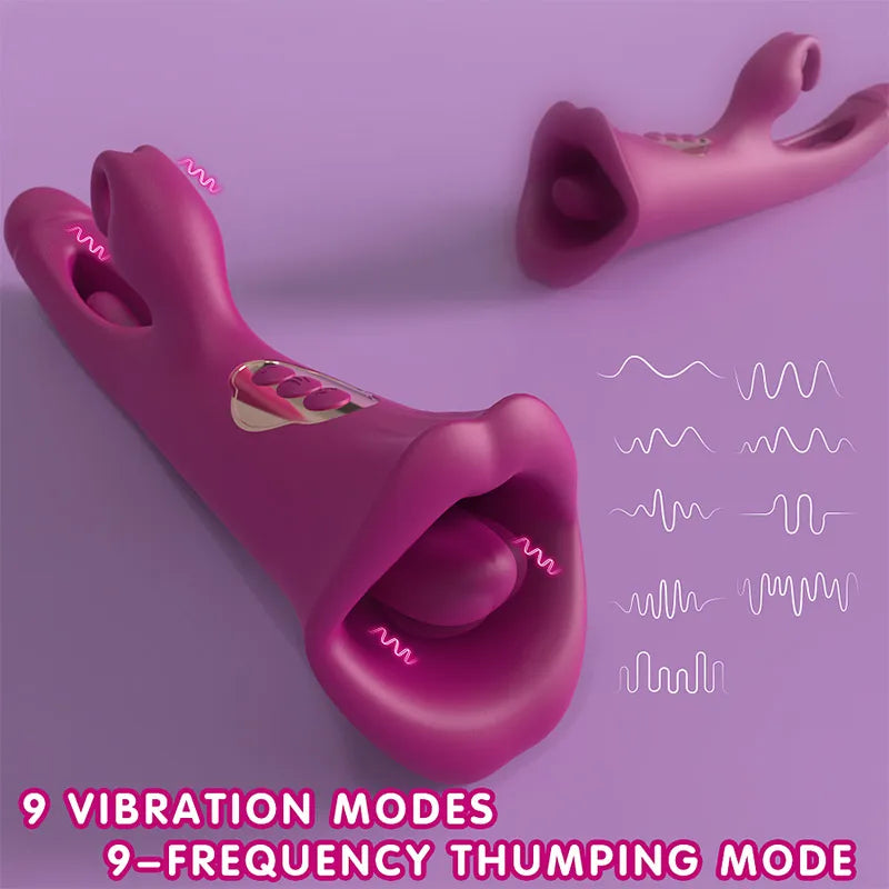 3 in 1 G-spot Vibration Slap Tongue Licking Rabbit Vibrator