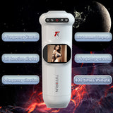 2024 New 9 Vibration Thrusting Male Masturbator with Heating Moan Function, Full LCD Display Sex Toys for Men