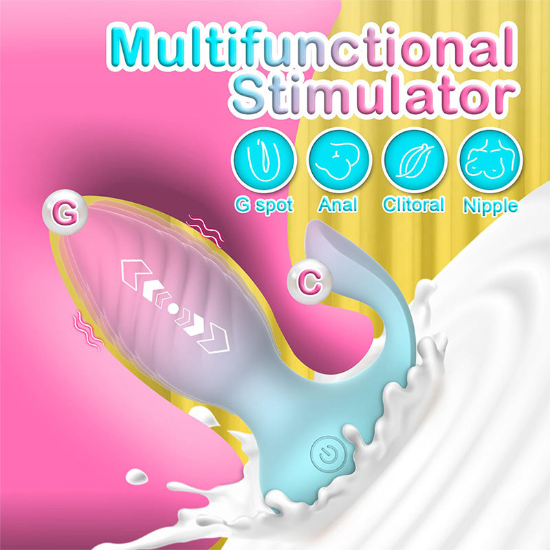 2 In 1 Remote Controlled Vibrator Clitoral Stimulator Anal Plug