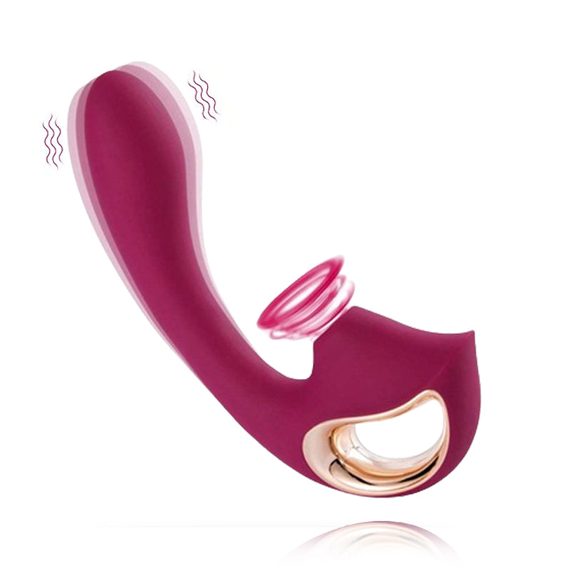 Burgundy Hand-Held Sucking Female Masturbation Vibrator