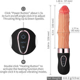 6 Thrust Ring Up/Down Speeds And 9 Intense Vibration 36.5℃ Heated Vibrating Dildo