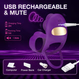 3 IN 1 Penis Ring 10 Vibration Rose Clitoral Vibrator