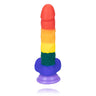 8 Inch Allovers Dildo Transparent Sucker Rainbow Dildo