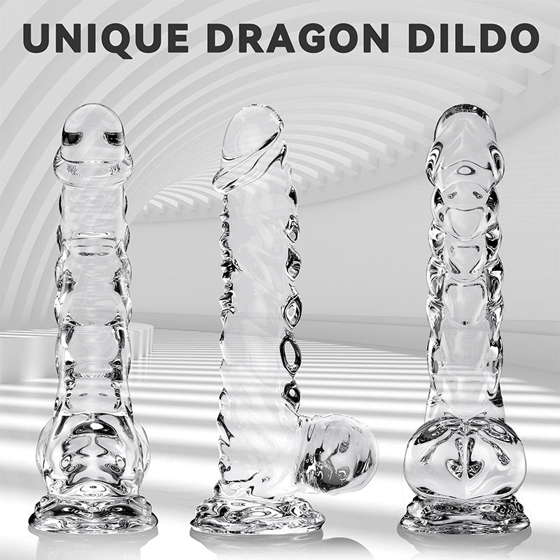 9 Inch Realistic Clear Crystal Dildo With Suction Cup