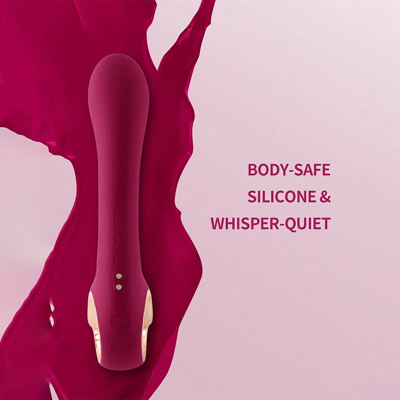 Burgundy Hand-Held Sucking Female Masturbation Vibrator