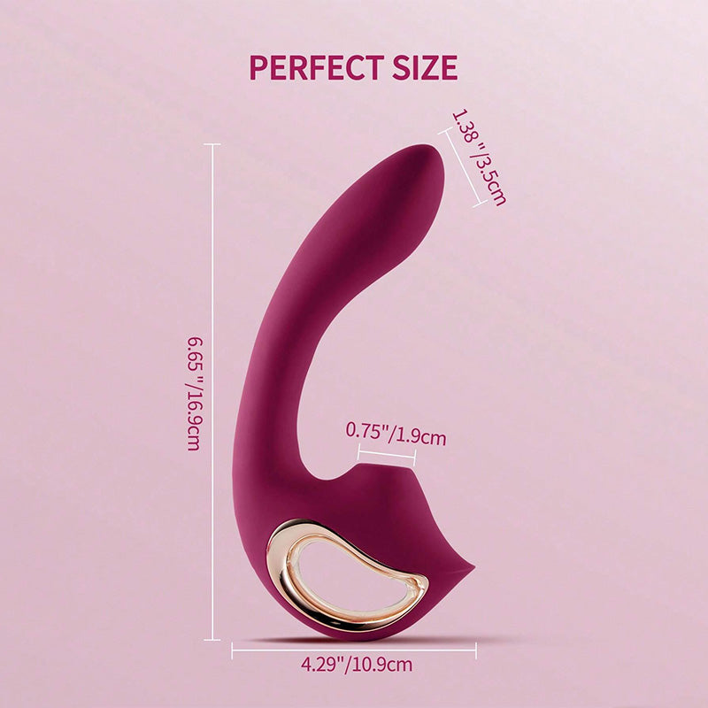 Burgundy Hand-Held Sucking Female Masturbation Vibrator