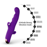 10 Speeds Dildo Vagina Clitoris Anal Massager