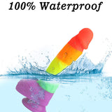 Powerful Suction Cup Base 8.1-Inch Realistic Rainbow Dildo