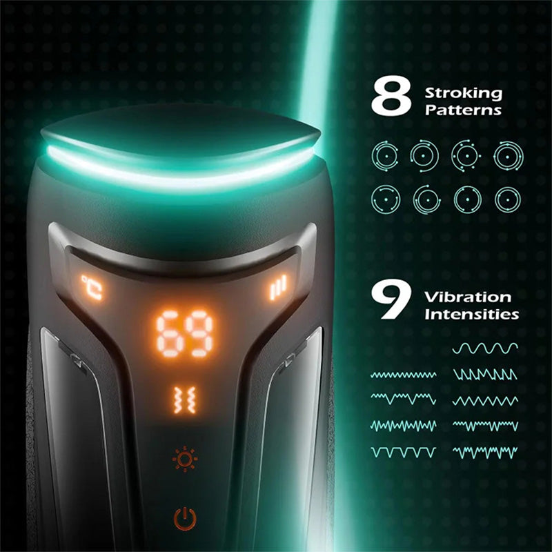 Victor - 9 Vibrating, 8 Thrusting Modes & 2 Heating Levels Male Masturbator