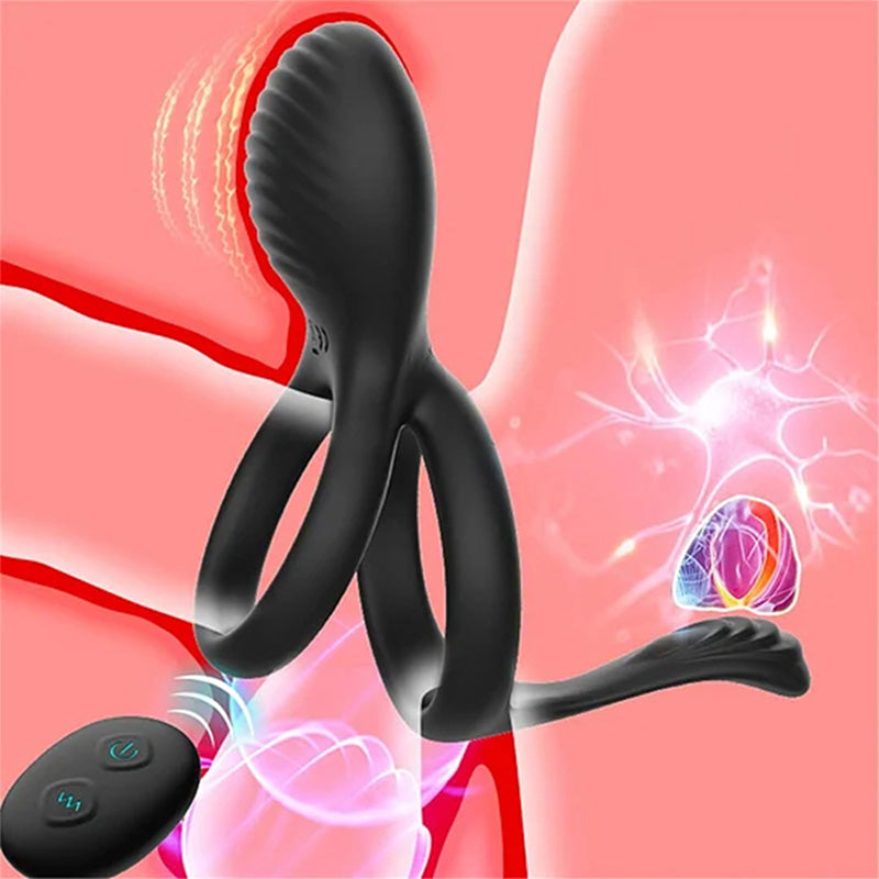 Wireless Remote Control Vibrating Cock Ring and Clitoral Stimulator