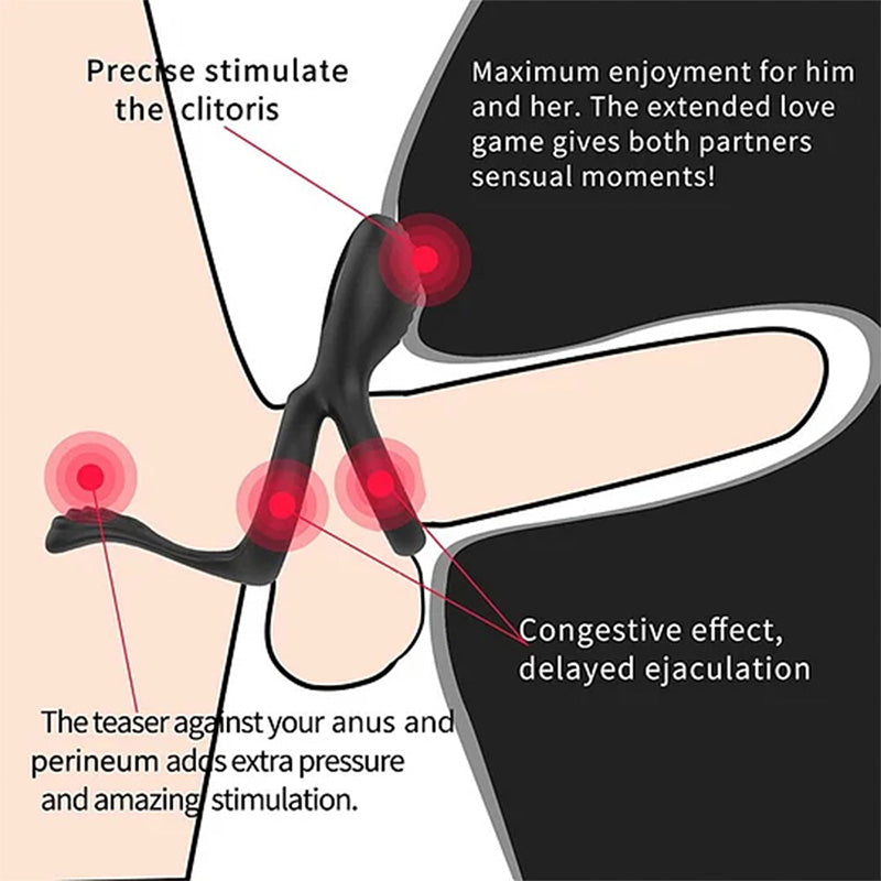 Wireless Remote Control Vibrating Cock Ring and Clitoral Stimulator