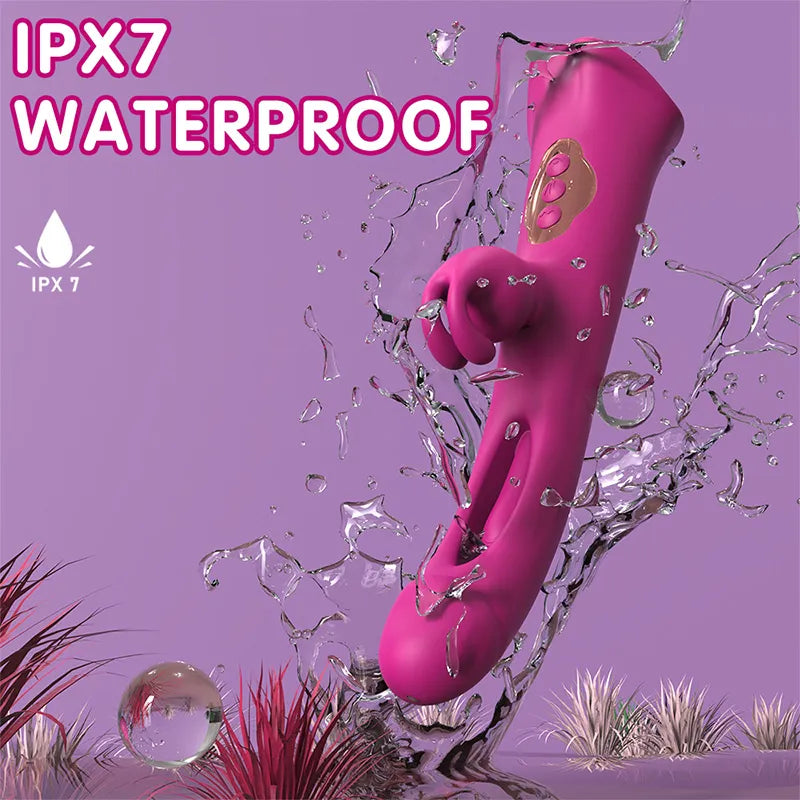 3 in 1 G-spot Vibration Slap Tongue Licking Rabbit Vibrator