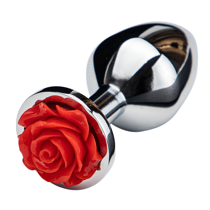 Rose Metal Butt Plug | Silver Small Anal Plug Sex Toys-7