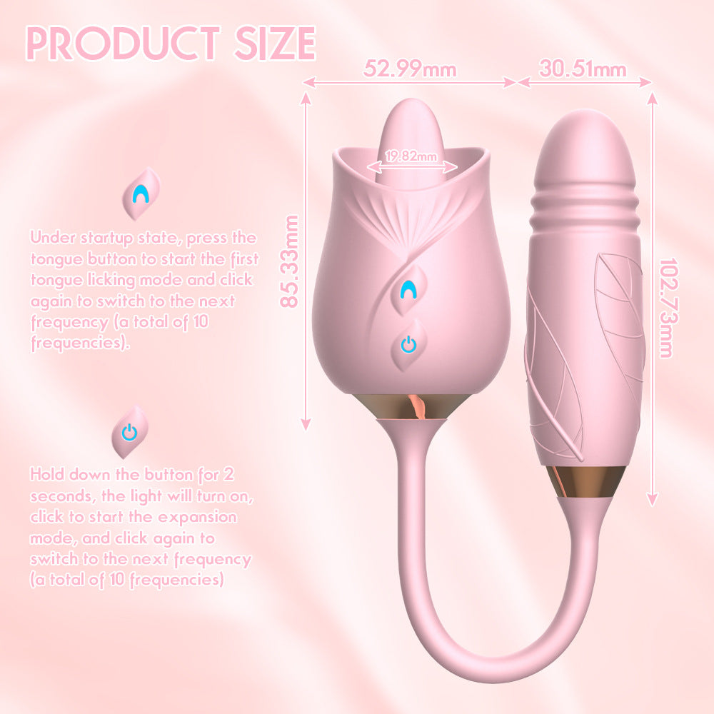 The Rose Vibrator - Clit Vibrator Nipple Sucker Vibrating Tongue-2