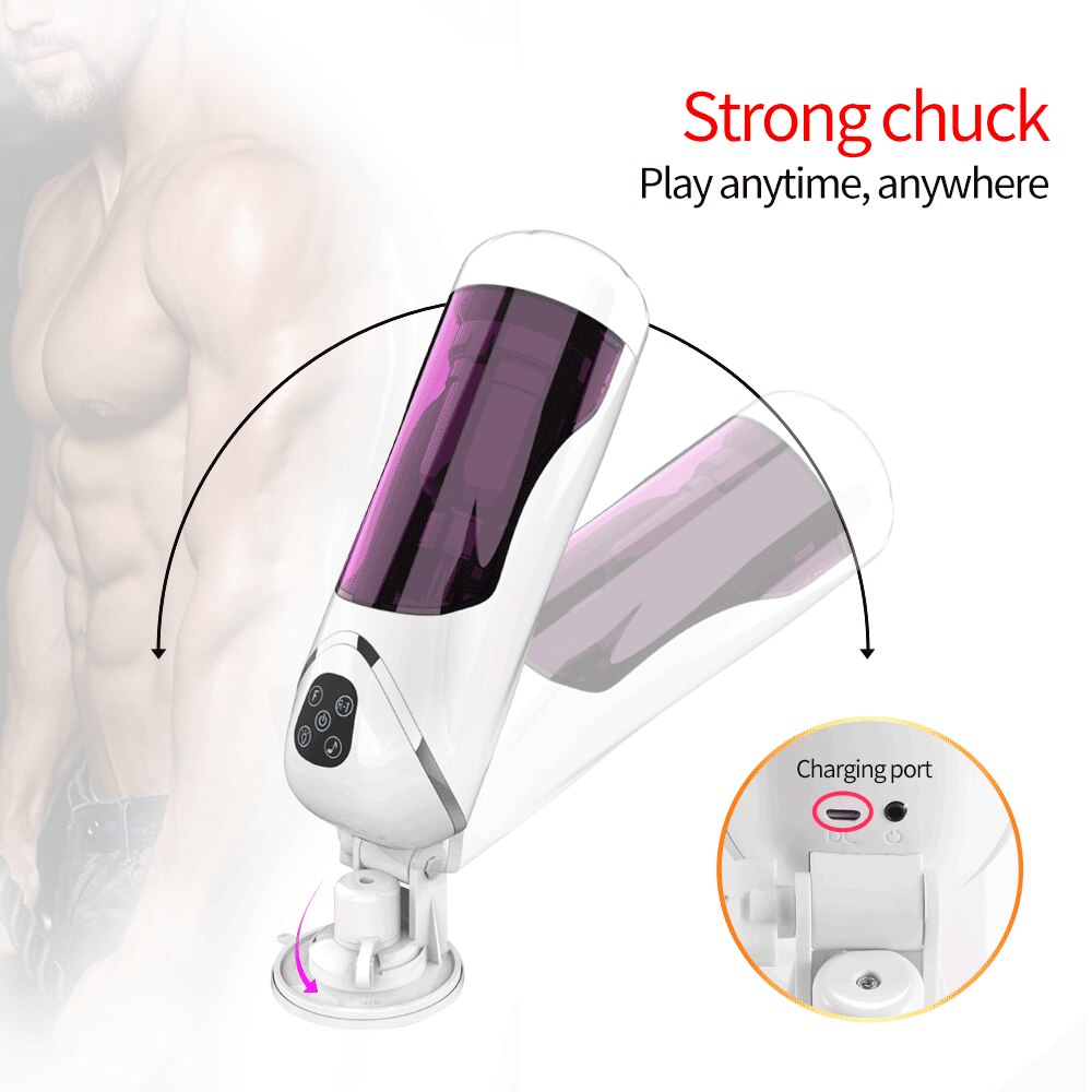 10 shock 10 Speed Thrust Automatic Masturbator Built-in Suction Cup