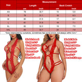 Women Deep V Halter Lingerie Teddy One Piece Bodysuit Lace Babydoll