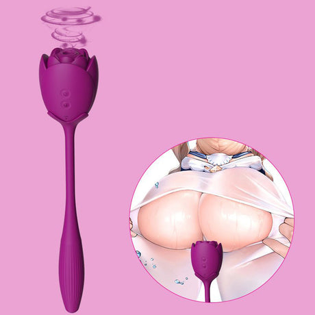 Masturbator Rose Double Head Sucking Vibrating Massager