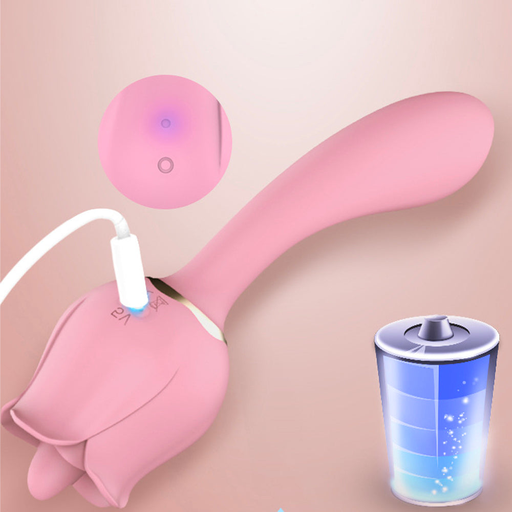 Rose vibrator tongue licking vibrator masturbation stick