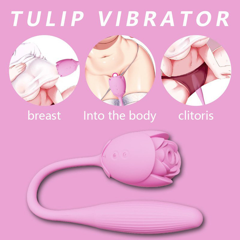 Masturbator Rose Double Head Sucking Vibrating Massager