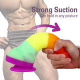 Rainbow Dildo Realistic Silicone Suction Cups Allovers Dildo