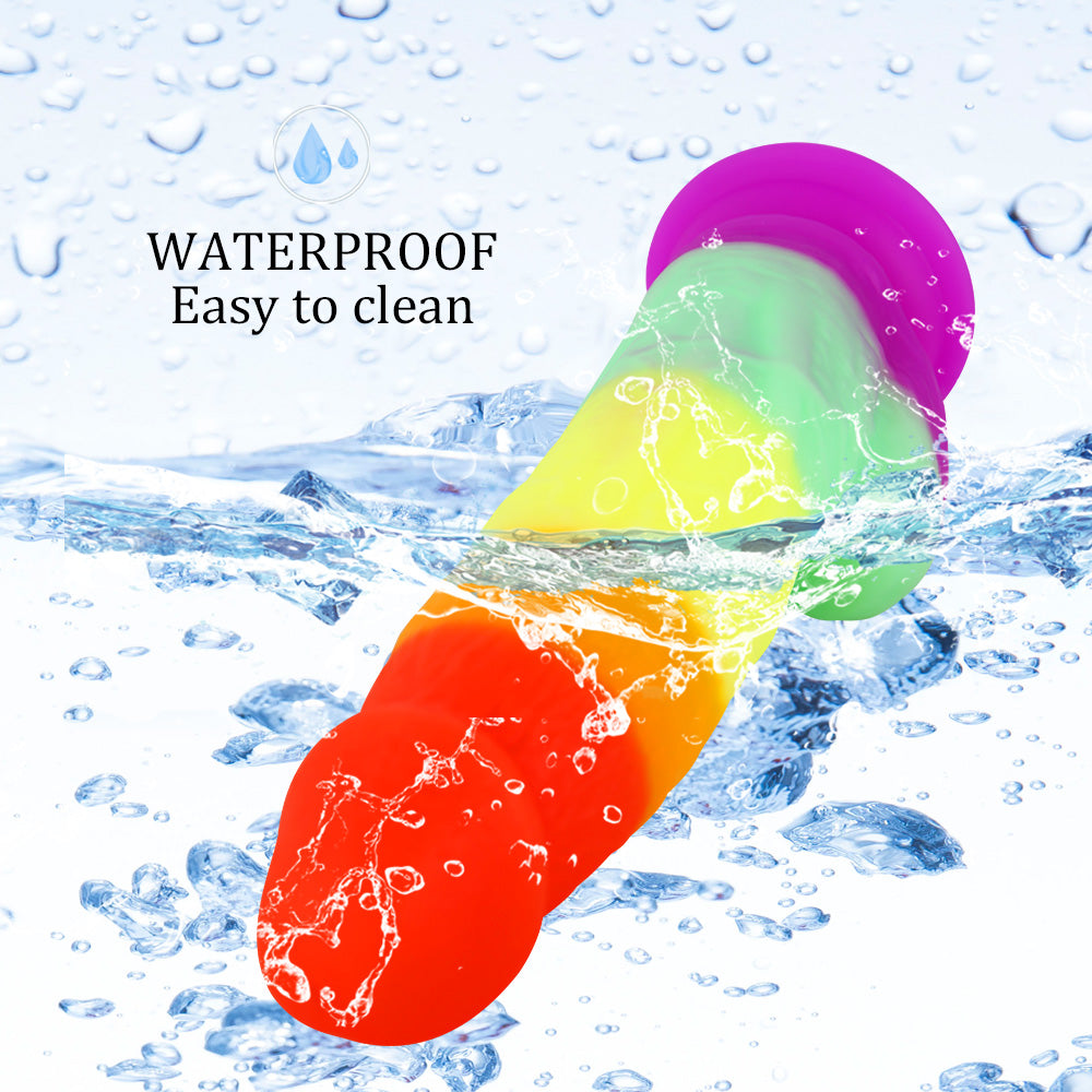 Rainbow Dildo Realistic Silicone Suction Cups Allovers Dildo