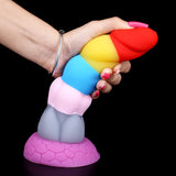 8 Inch Rainbow Dildo Silicone Best Suction Cup Allovers Dildo