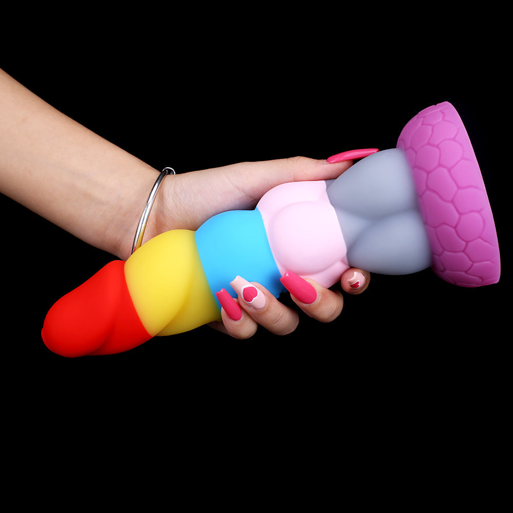 8 Inch Rainbow Dildo Silicone Best Suction Cup Allovers Dildo