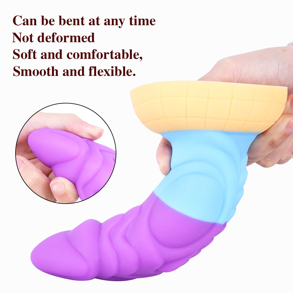 Colorful Mixed Color Alien Dildo - Thick Rainbow Dildo