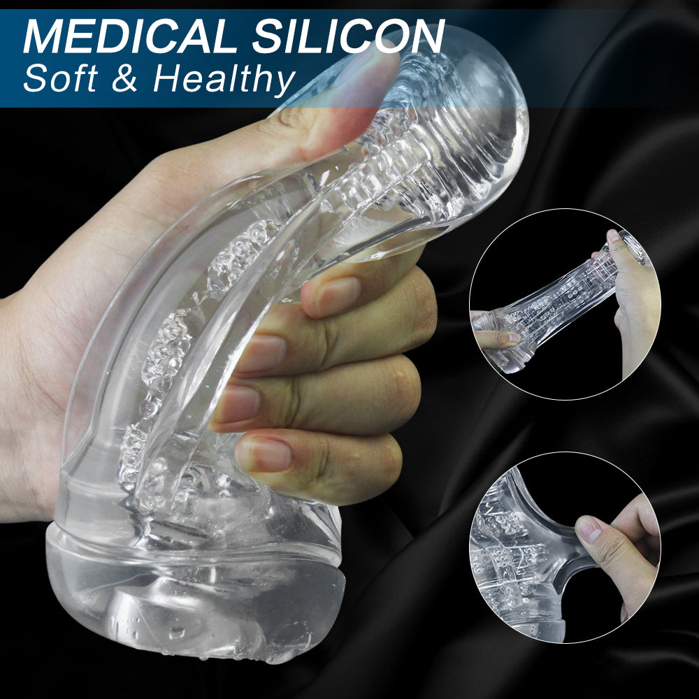 Zengrip Transparent Penis Sleeves Manual Silicone Male Masturbator for Penis Stimulation Training